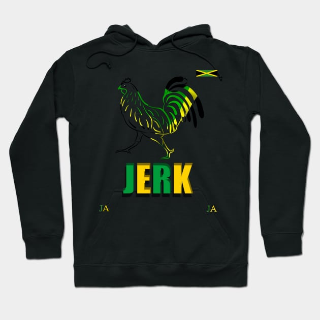 Jamaica Jerk Chicken, Jamaica Flag Hoodie by alzo